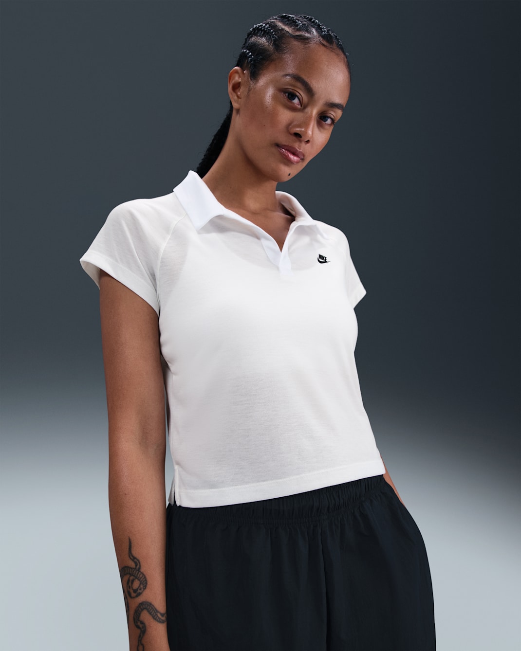 Nike Sportswear Women's Slim Retro Polo Top - Sail/White/Black