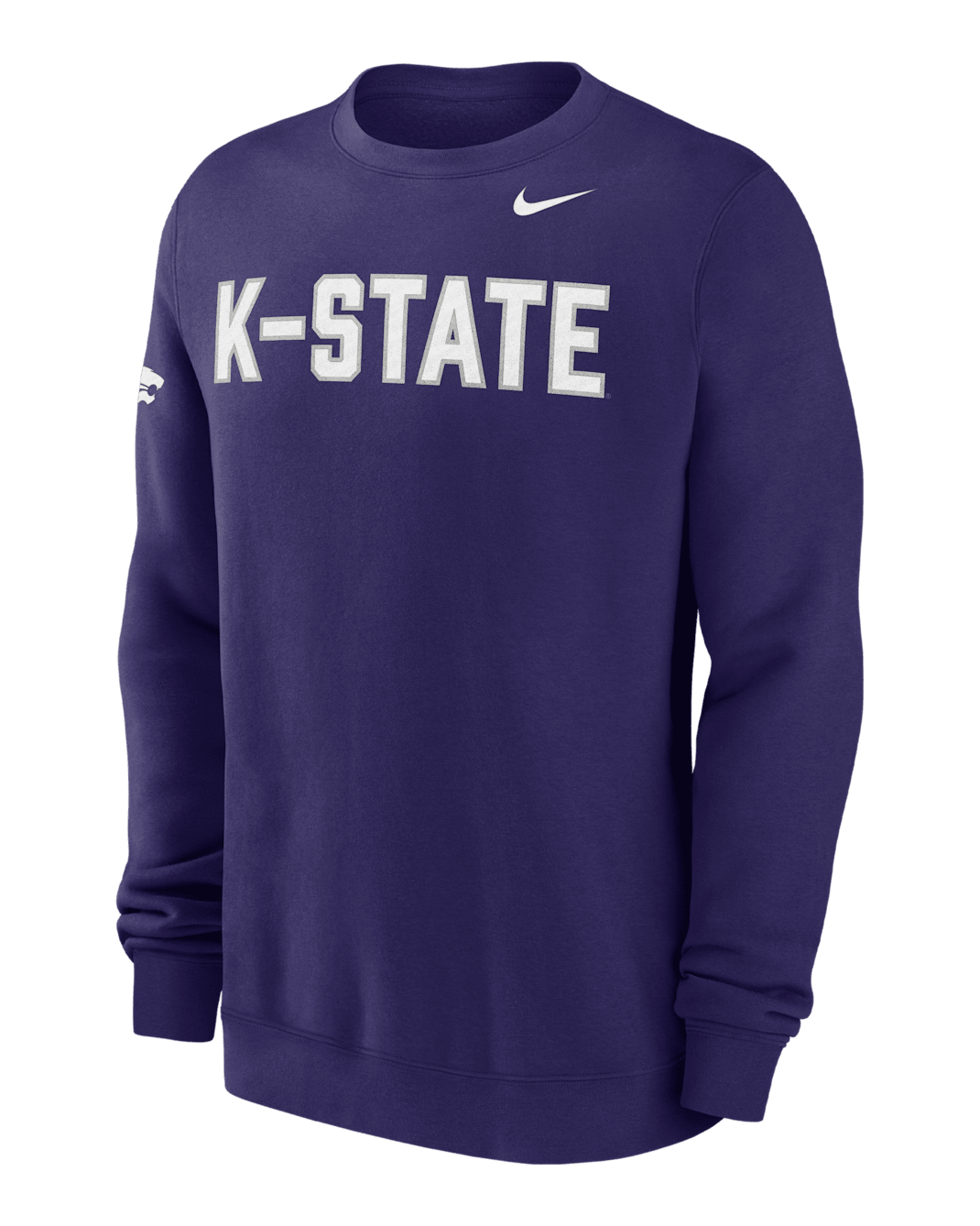 Kansas State Club Fleece Men's Nike College Crew-Neck Sweatshirt - New Orchid
