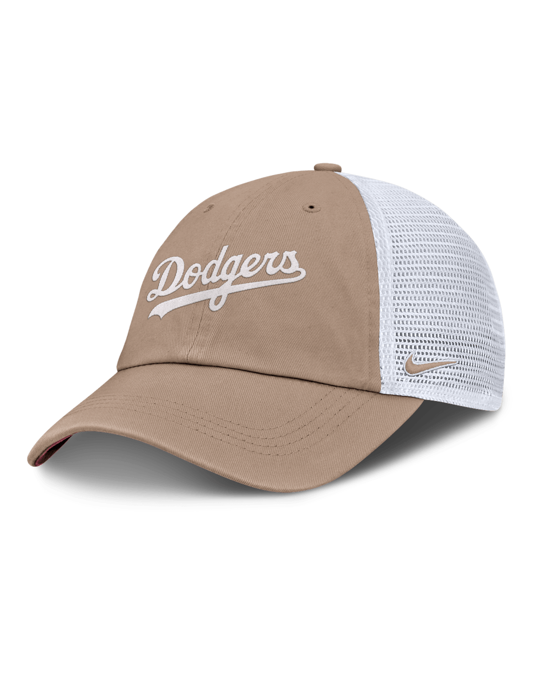 Los Angeles Dodgers Club Men's Nike MLB Trucker Adjustable Hat - Khaki