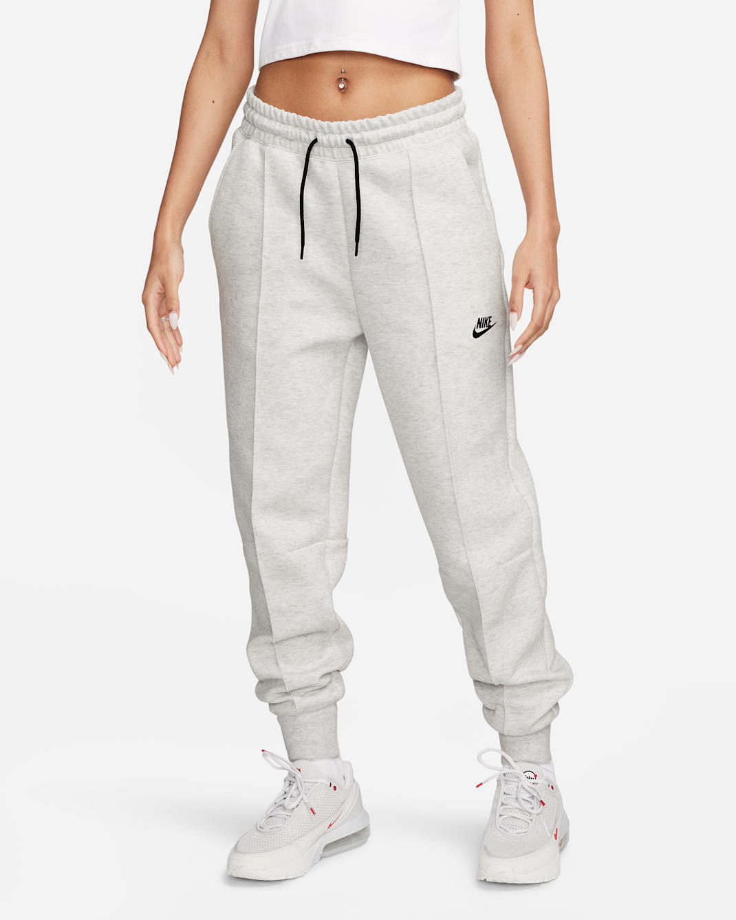 Nike Sportswear Tech Fleece Women's Mid-Rise Joggers - Light Grey/Heather/Black