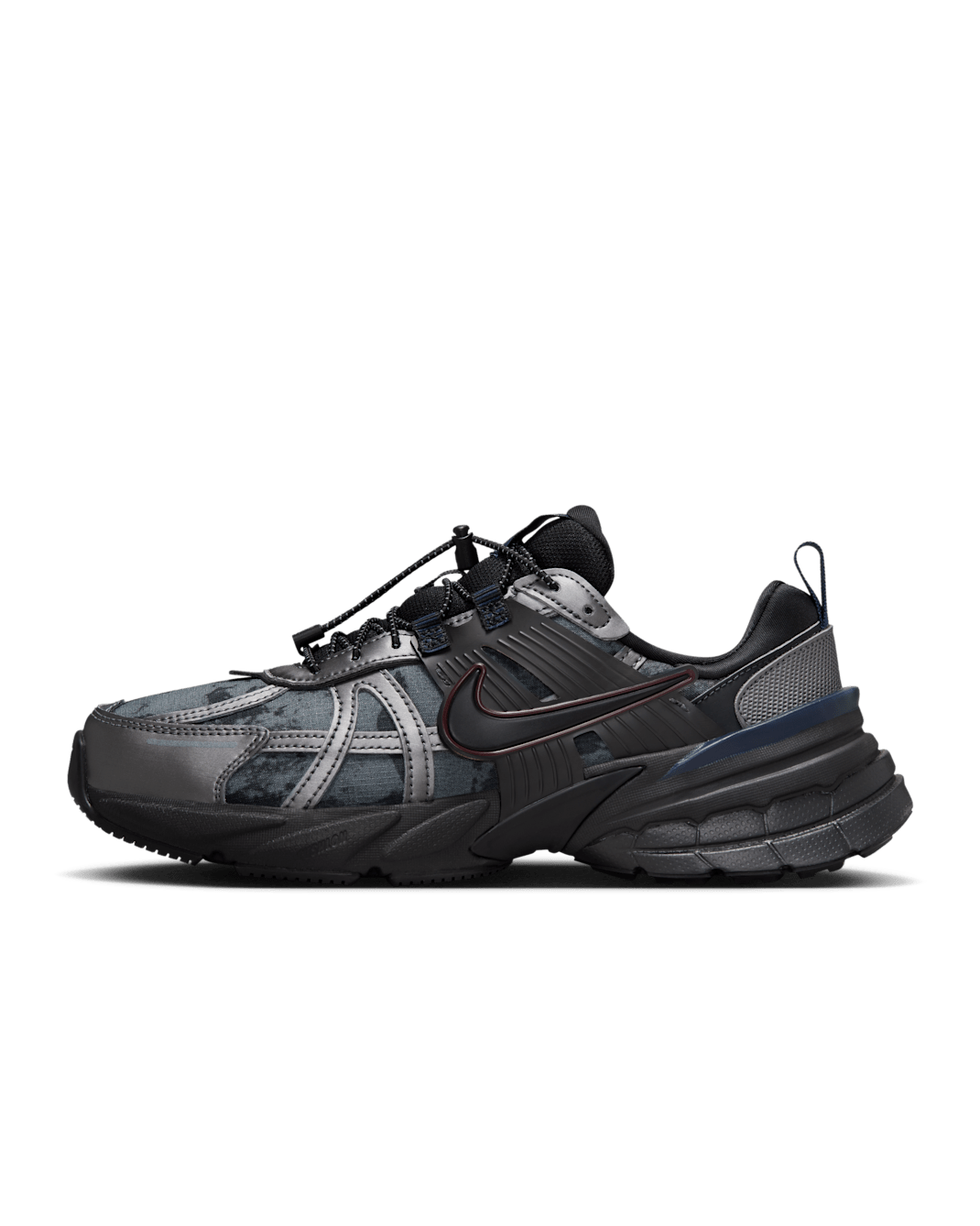 Nike V2K Run Shoes - Metallic Dark Grey/Dark Smoke Grey/Burgundy Crush/Black