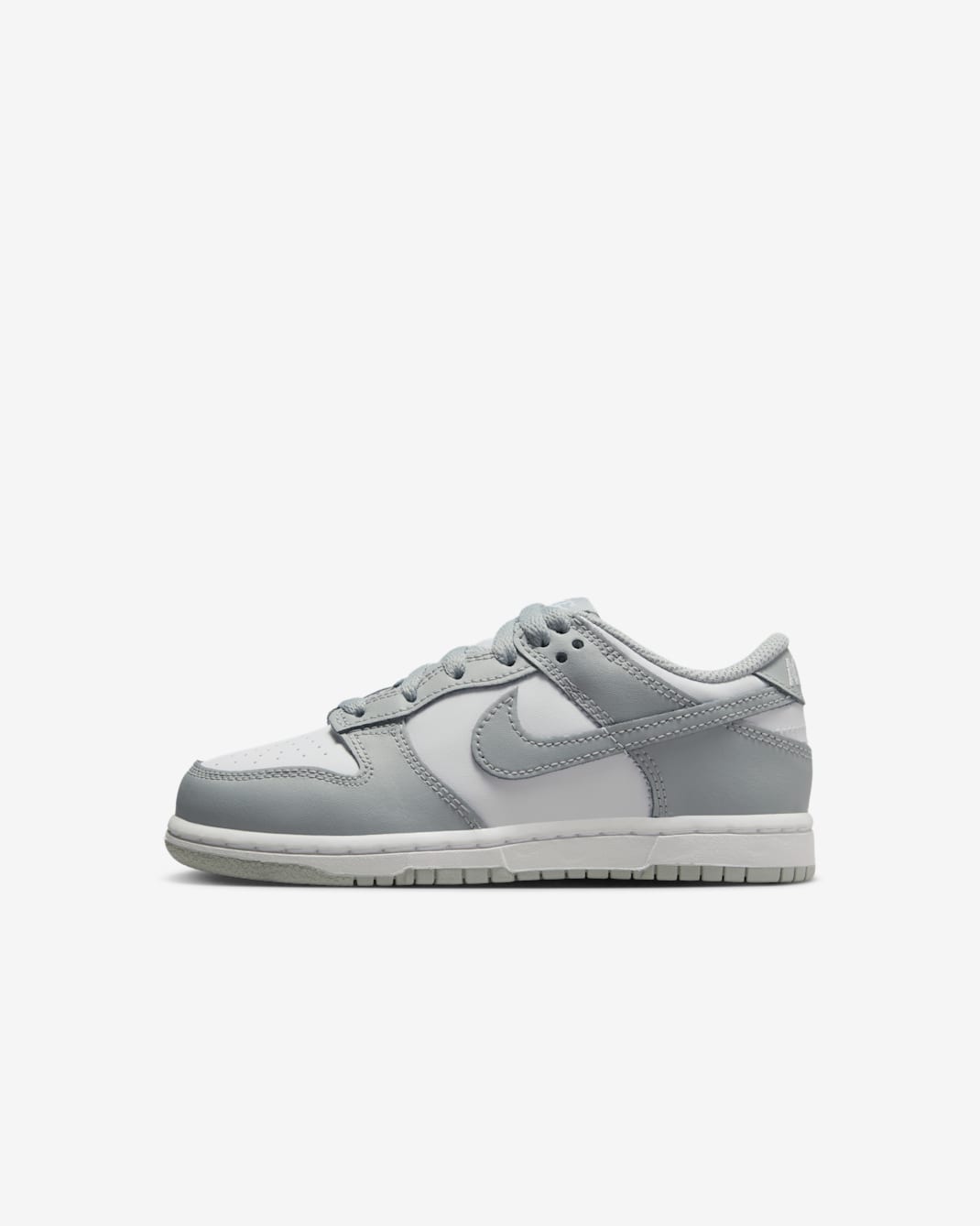 Nike Dunk Low Younger Kids' Shoes - White/White/Light Smoke Grey