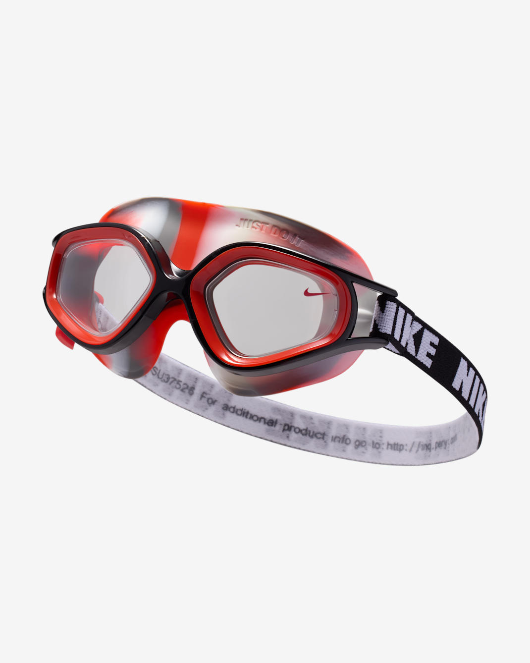 Goggles tipo máscara para niños talla pequeña Nike Swim Expanse - Transparente/Rojo picante/Negro/Rojo picante