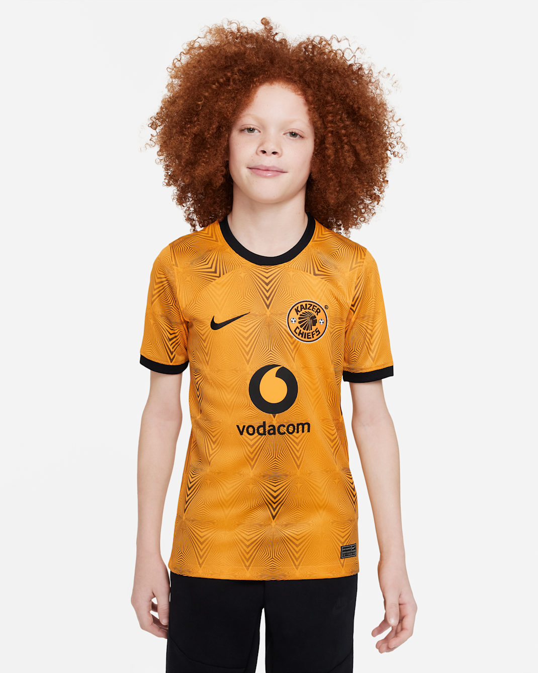 Kaizer Chiefs F.C. 2022/23 Stadium Home Older Kids' Nike Dri-FIT Football Shirt - Taxi/Taxi/Black/Black