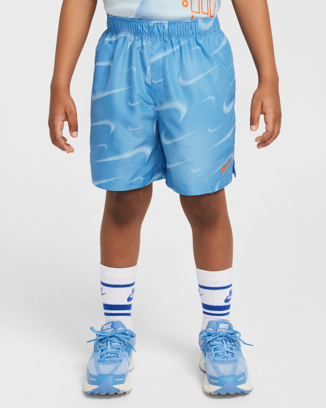 Shorts de tejido Woven con estampado Rhythm para niños talla pequeña Nike Dri-FIT - Azul extremo