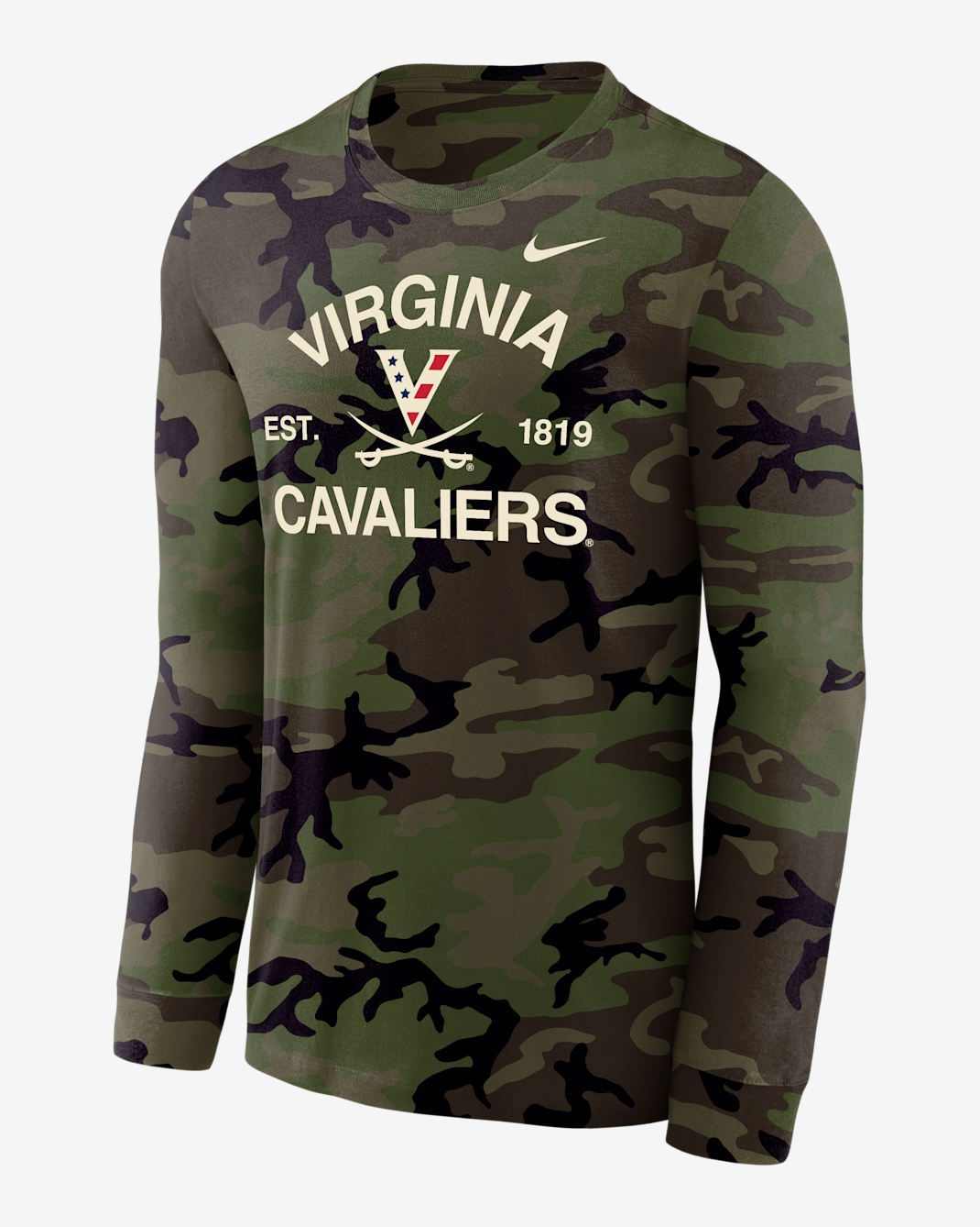 Virginia Cavaliers Legend Men's Nike Dri-FIT Long-Sleeve T-Shirt - Medium Olive/Camo Green