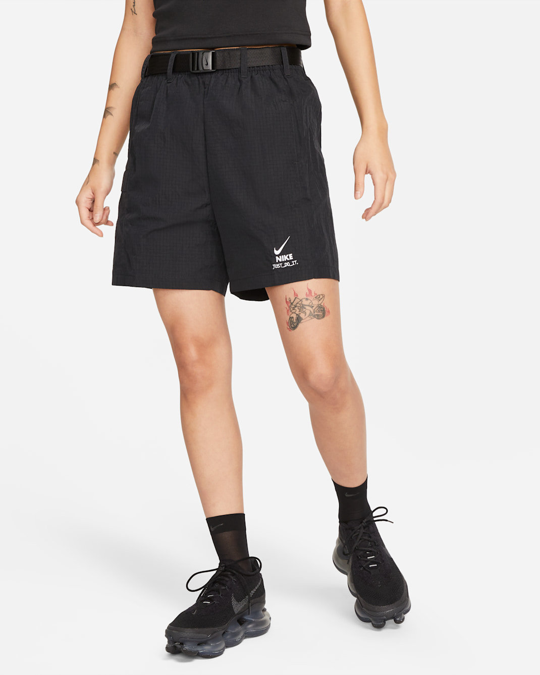 Nike Sportswear City Utility 女款梭織短褲 - 黑色/黑色/白色