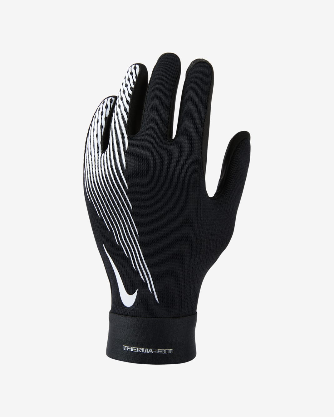 Nike Academy Older Kids' Therma-FIT Football Gloves - Black/Black/White