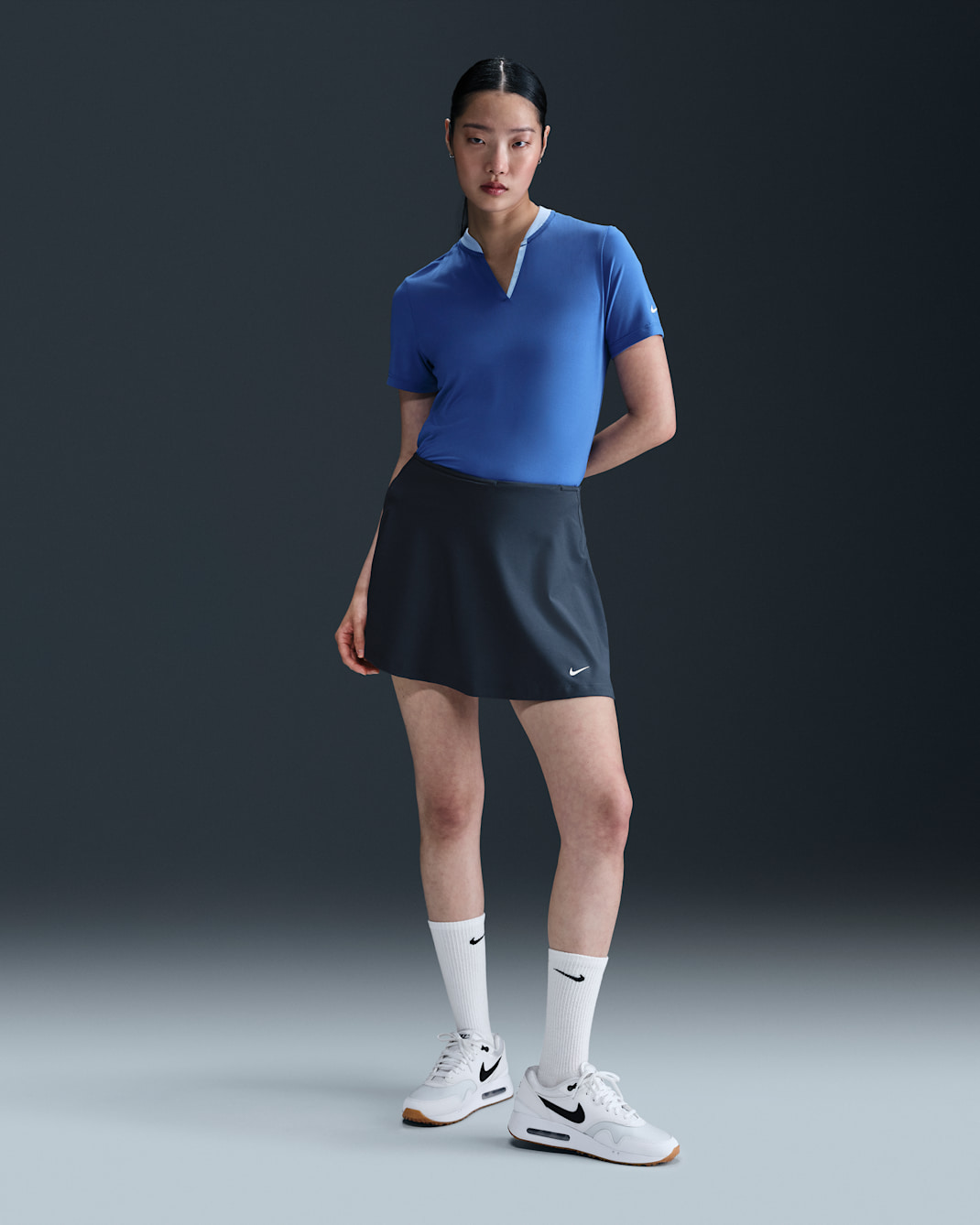 Nike Tour Women's Dri-FIT Flouncy Golf Skirt - Thunder Blue/White
