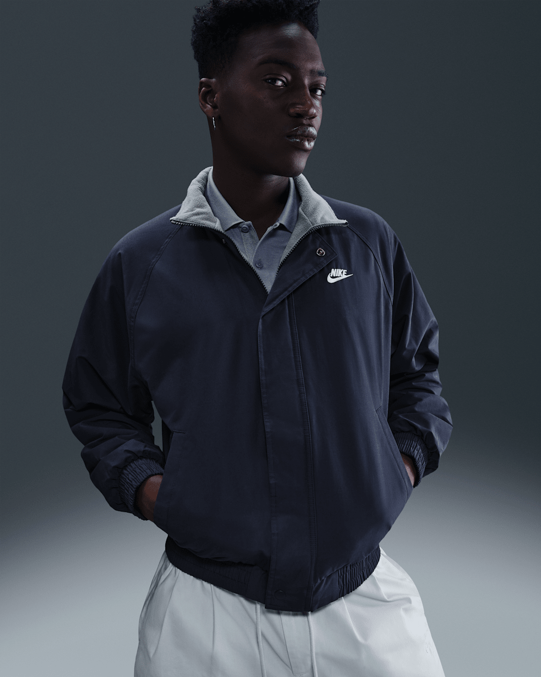 Nike Club Futura Men's Jacket - Obsidian/White