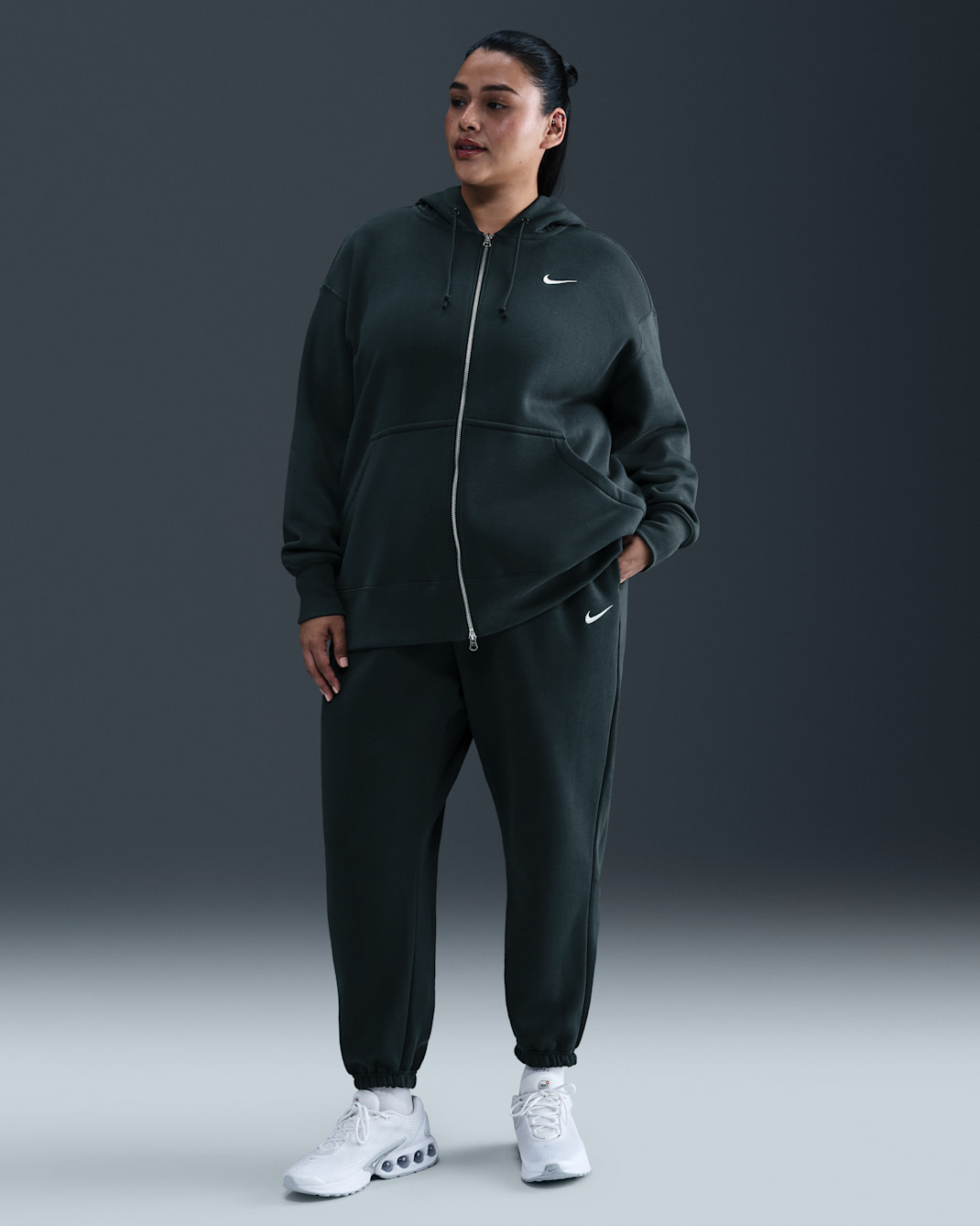 Nike Sportswear Phoenix Fleece Women's High-Waisted Oversized Sweatpants (Plus Size) - Seaweed/Sail
