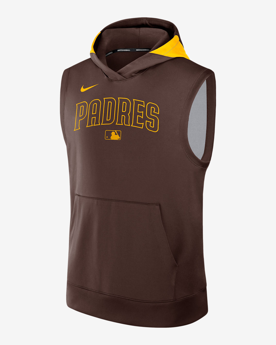 San Diego Padres Authentic Collection Men’s Nike Dri-FIT MLB Sleeveless Pullover Hoodie - Brown