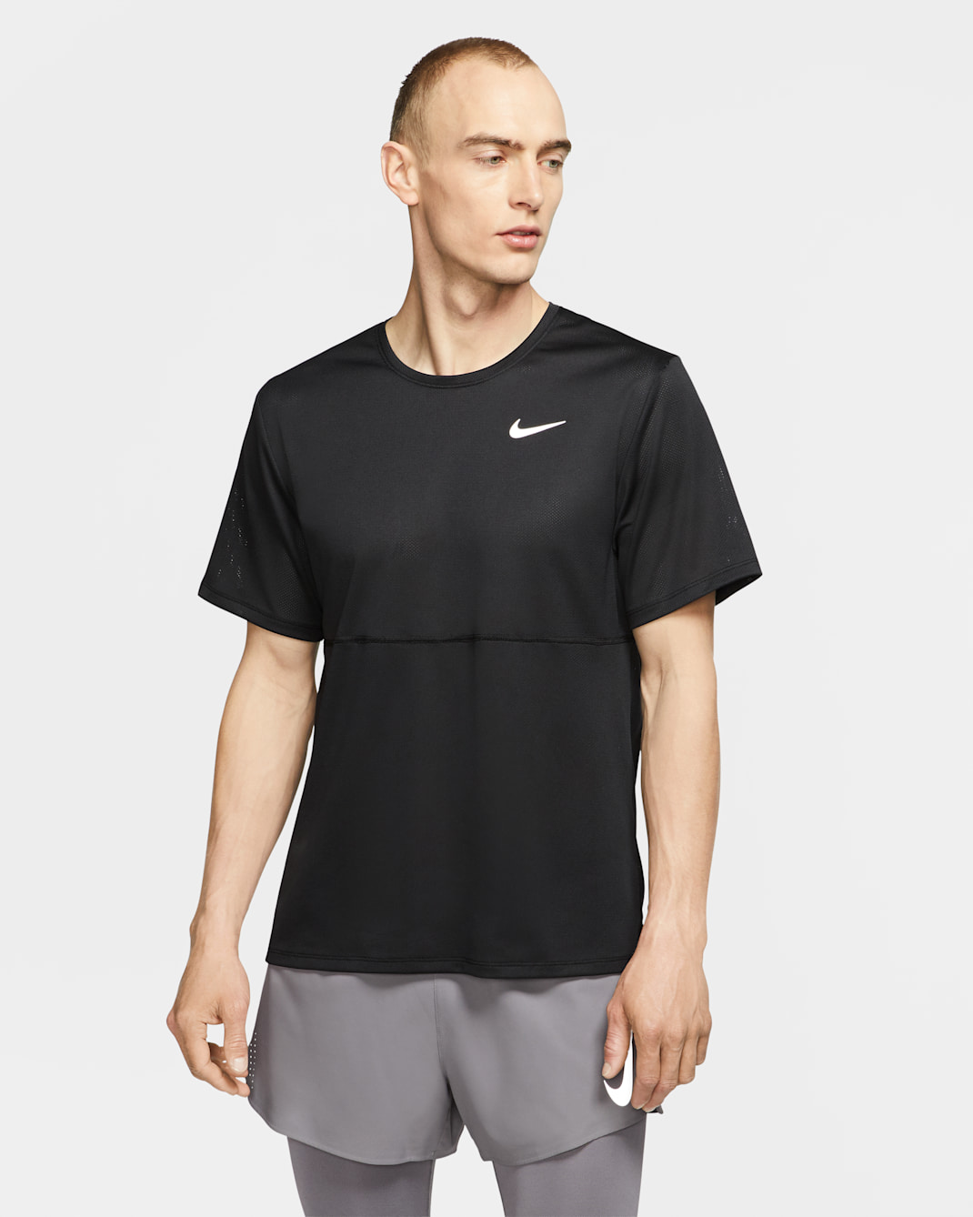 Nike Breathe Men's Running Top - Black/Black