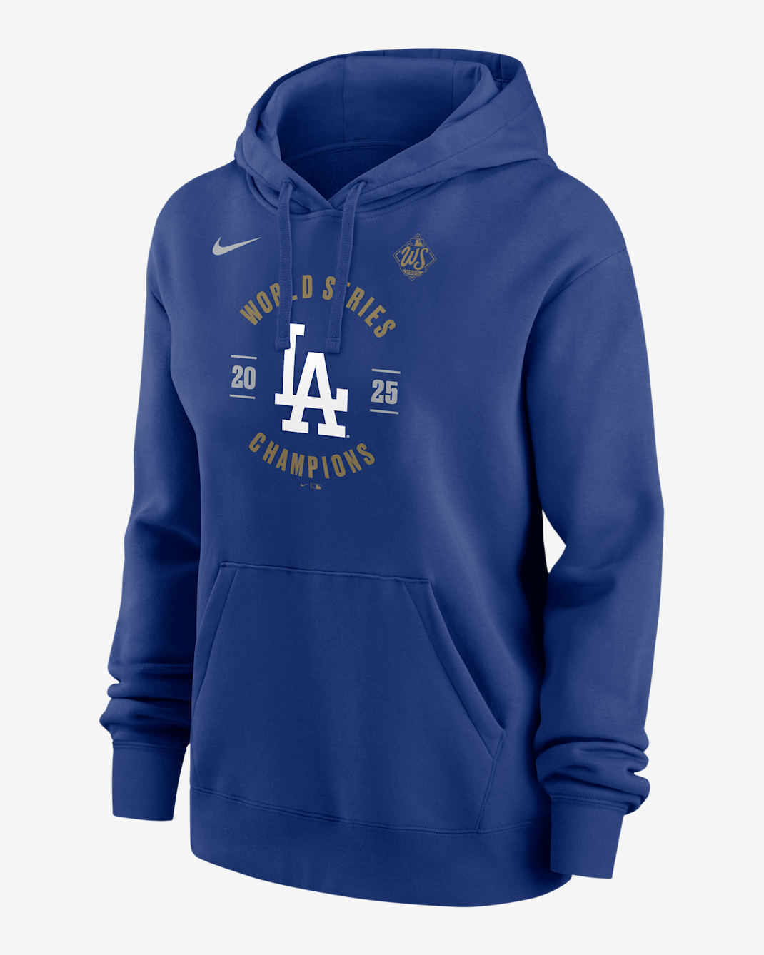 Los Angeles Dodgers 2025 World Series Champions Home Plate Women's Nike MLB Pullover Hoodie - Rush Blue