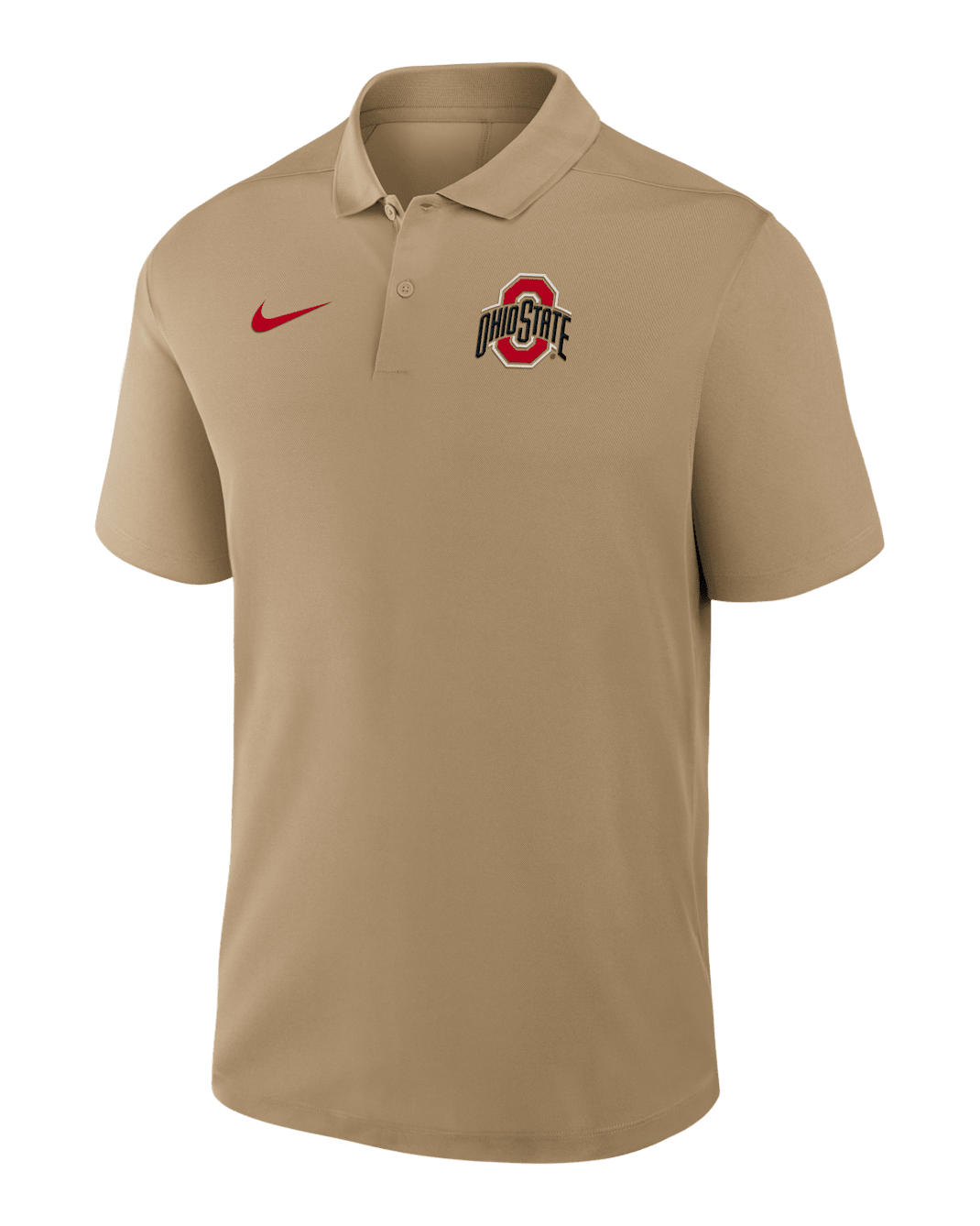 Ohio State Primetime Victory Primary Logo Men's Nike Dri-FIT College Polo - Tan/Beige