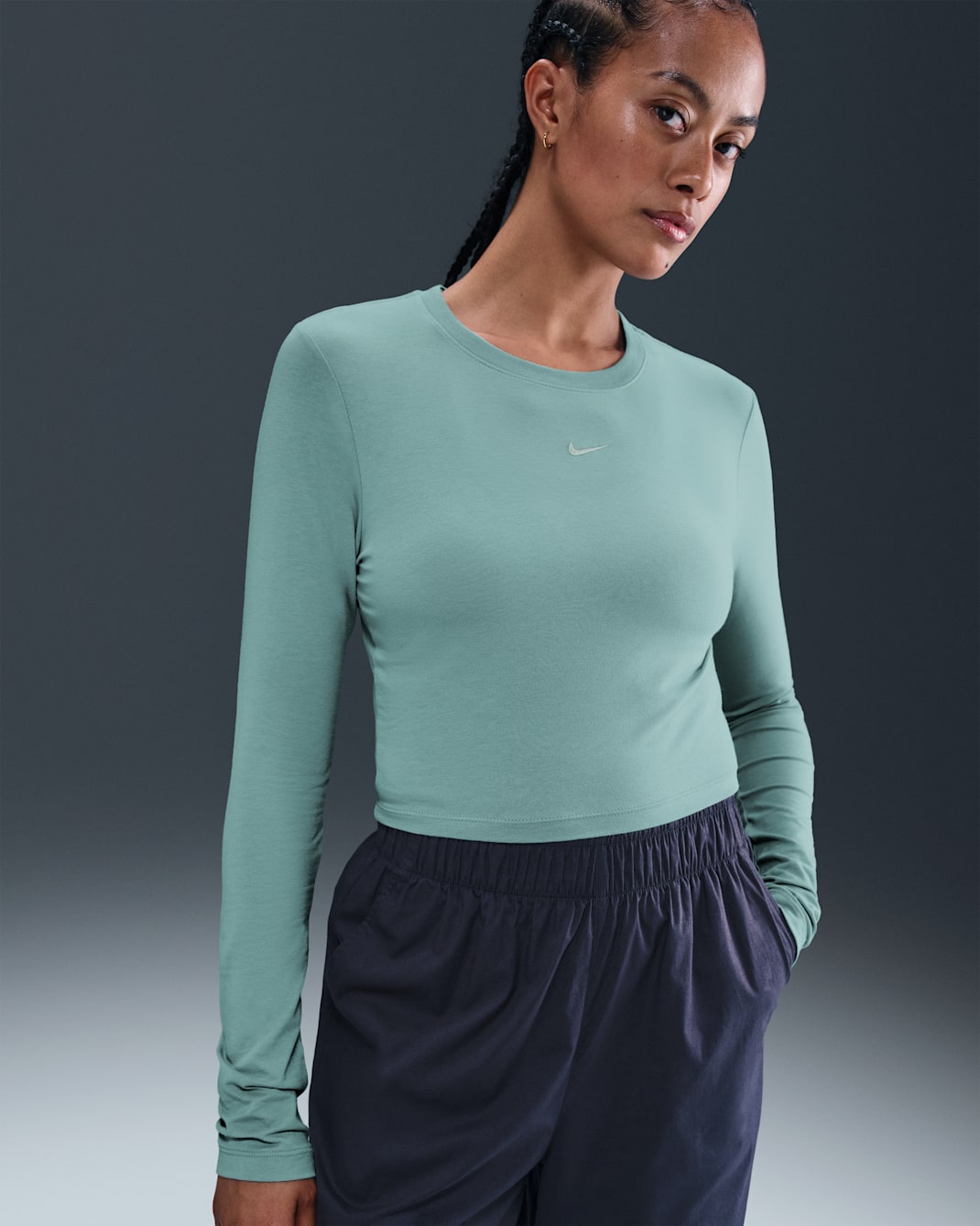 Nike Sportswear Chill Knit Women's Slim Long-Sleeve Cropped Top - Cannon