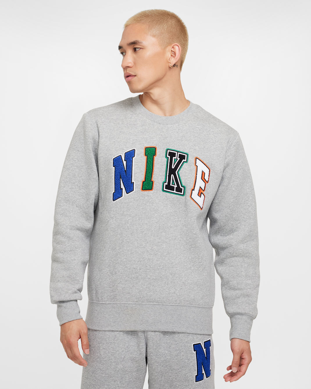 ナイキ クラブ メンズクルー - ダークグレーヘザー/ホワイト