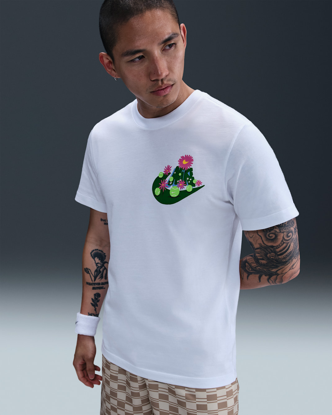 나이키코트 남성 테니스 티셔츠 - 화이트