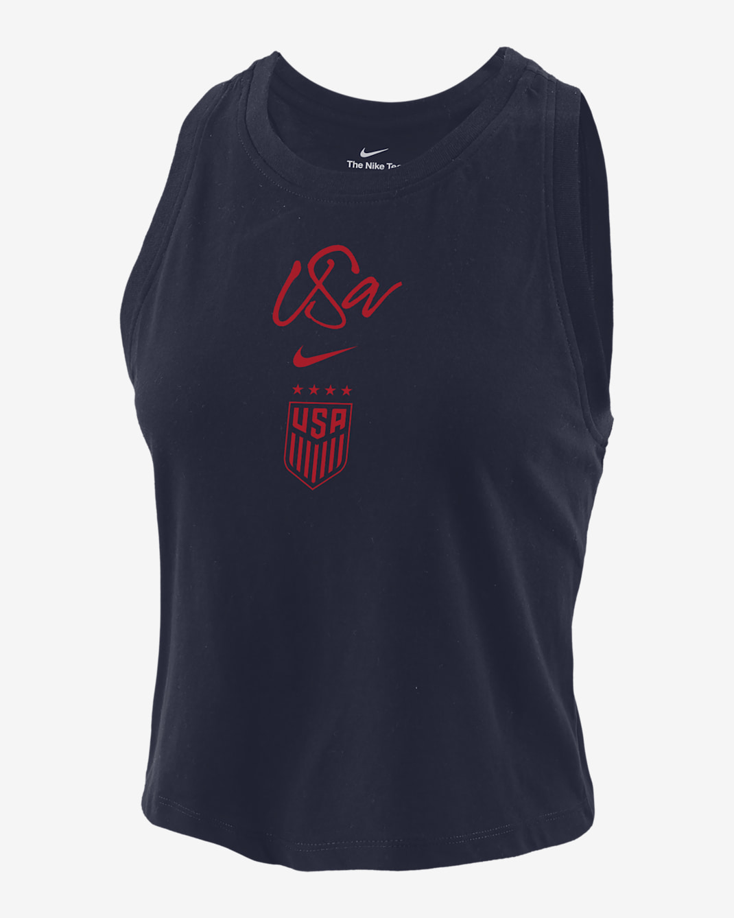 USWNT Women's Nike Soccer Cropped Tank Top - Navy