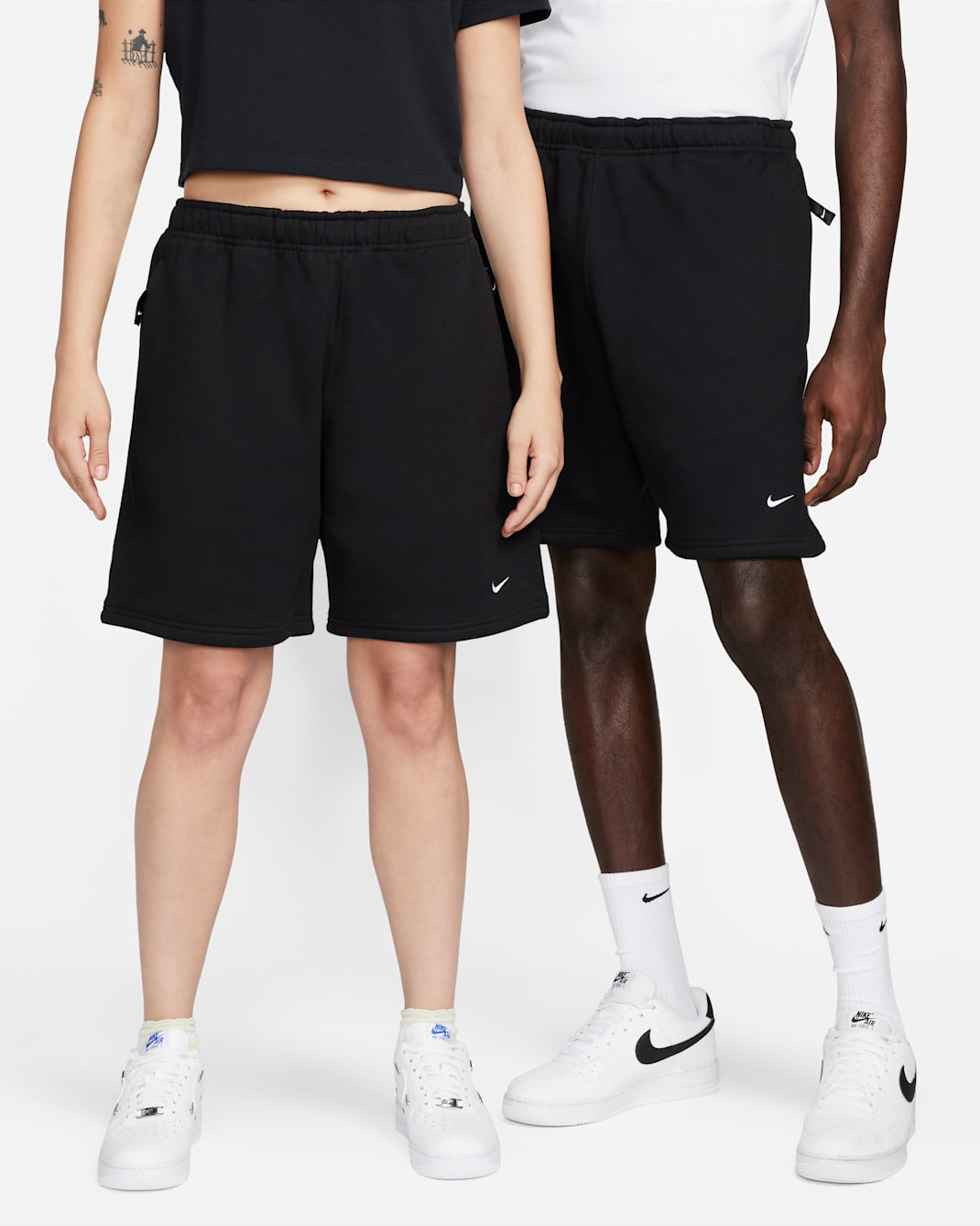 Nike Solo Swoosh Fleece Shorts - Black/White