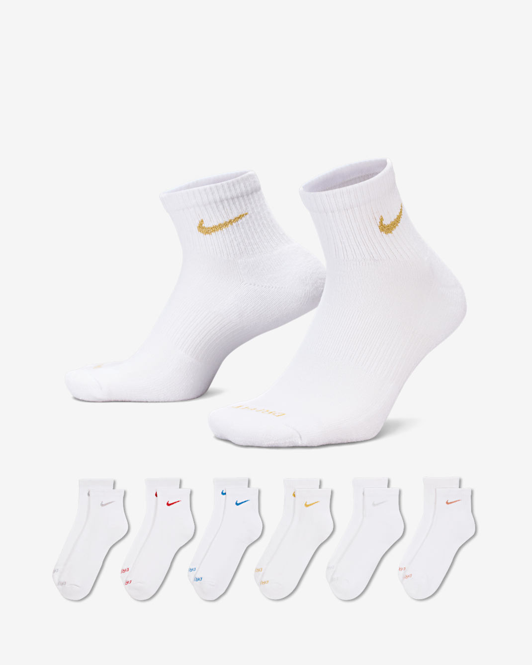 Calcetines al tobillo de entrenamiento Nike Everyday Plus Cushioned (6 pares) - Multicolor