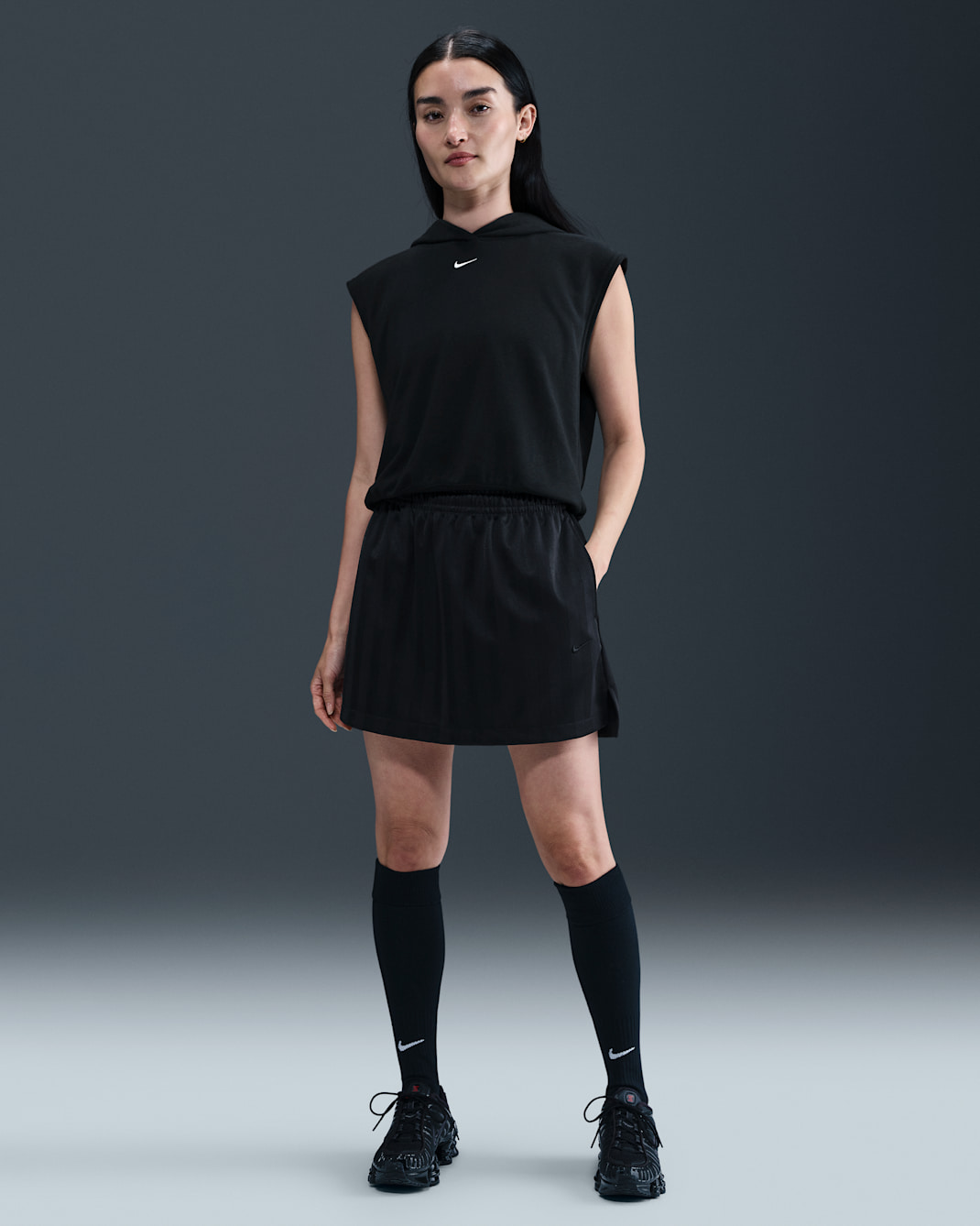 Nike Sportswear Women's Jacquard Striped Skirt - Black/Black