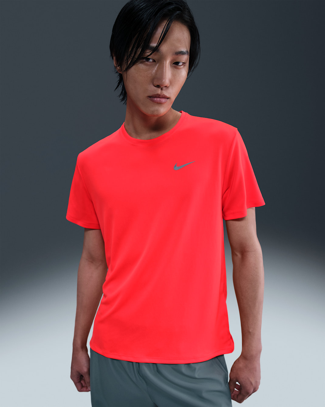 Nike Dri-FIT UV Miler Men's Short-Sleeve Running Top - Bright Crimson
