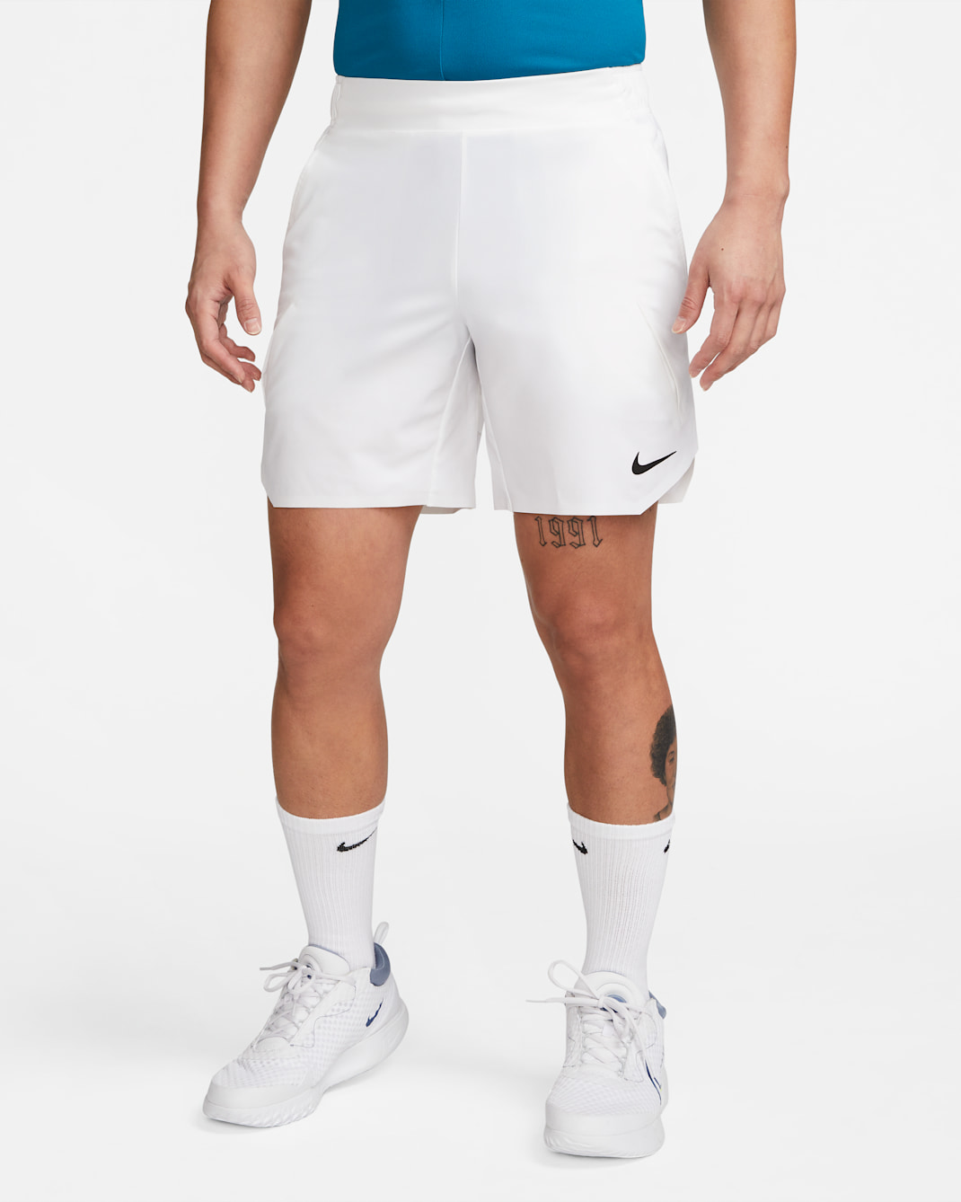 NikeCourt Dri-FIT Slam Men's Tennis Shorts - White/Black