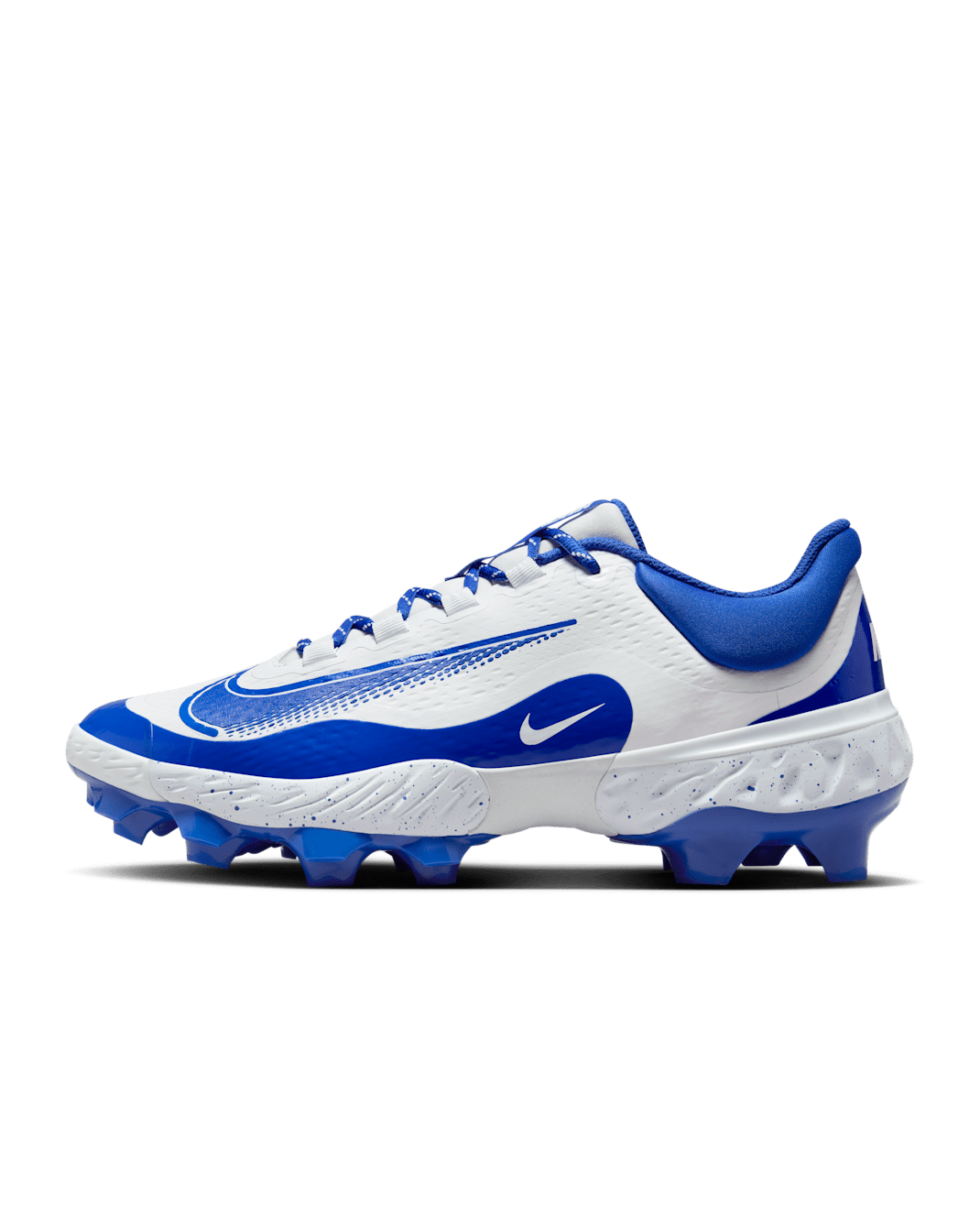 Nike Alpha Huarache Elite 4 Low MCS Men's Baseball Cleats - White/Hyper Royal