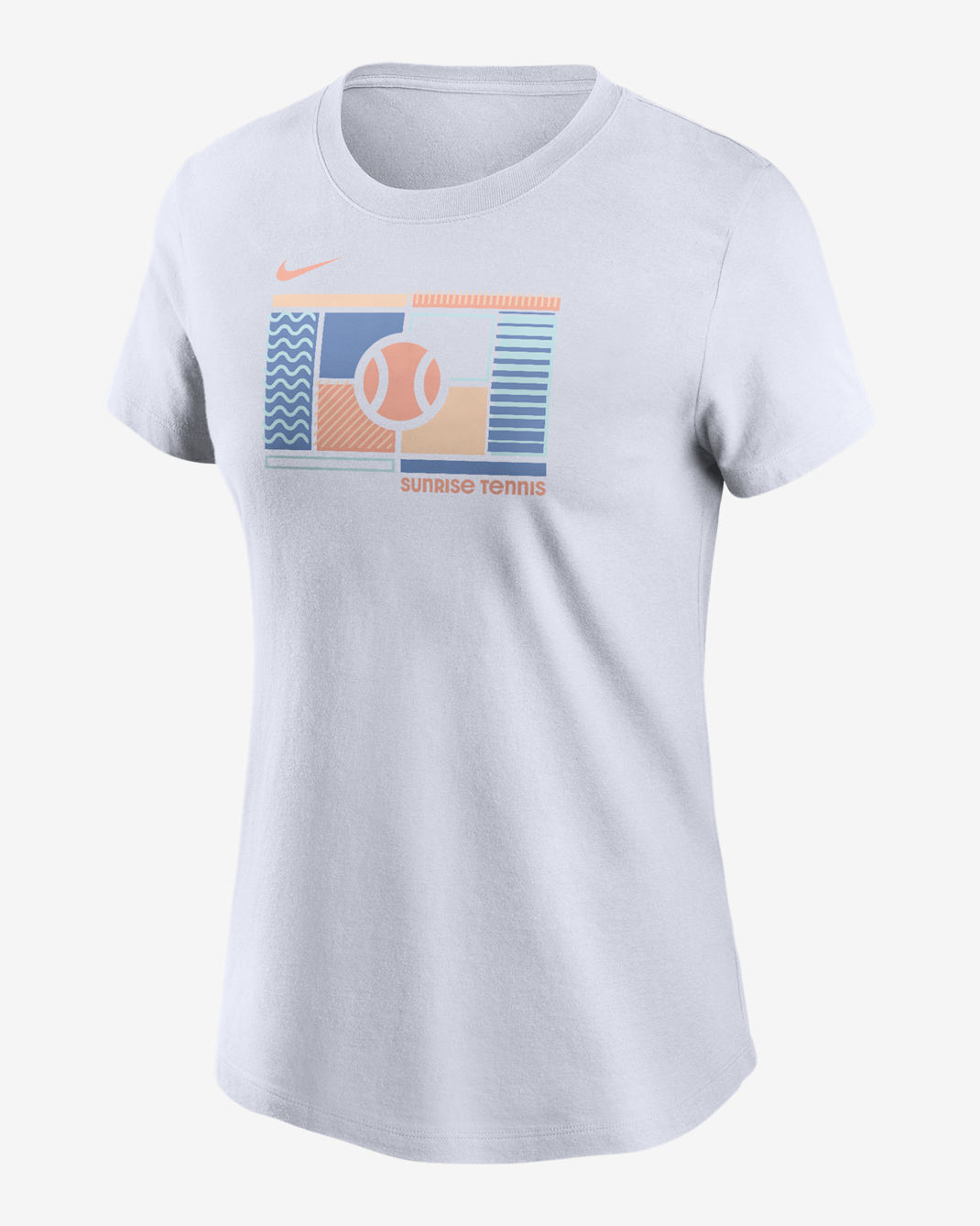 Playera de tenis de manga corta para mujer Nike - Blanco