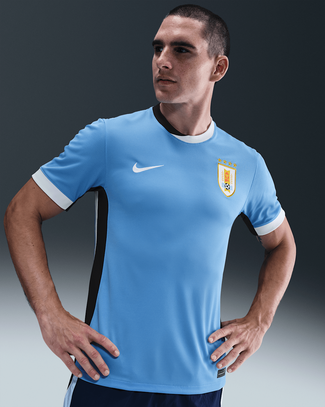 Uruguay 2024/25 Stadium Home (Men's Team) Men's Nike Dri-FIT Football Replica Shirt - University Blue/Black/White