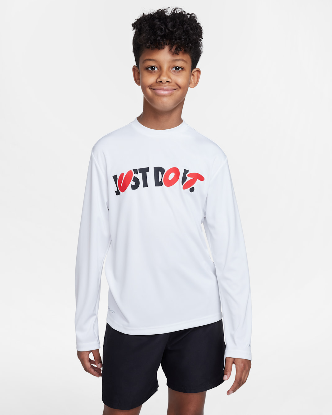 Playera de manga larga Dri-FIT para niño talla grande Nike Swim Hydroguard - Blanco