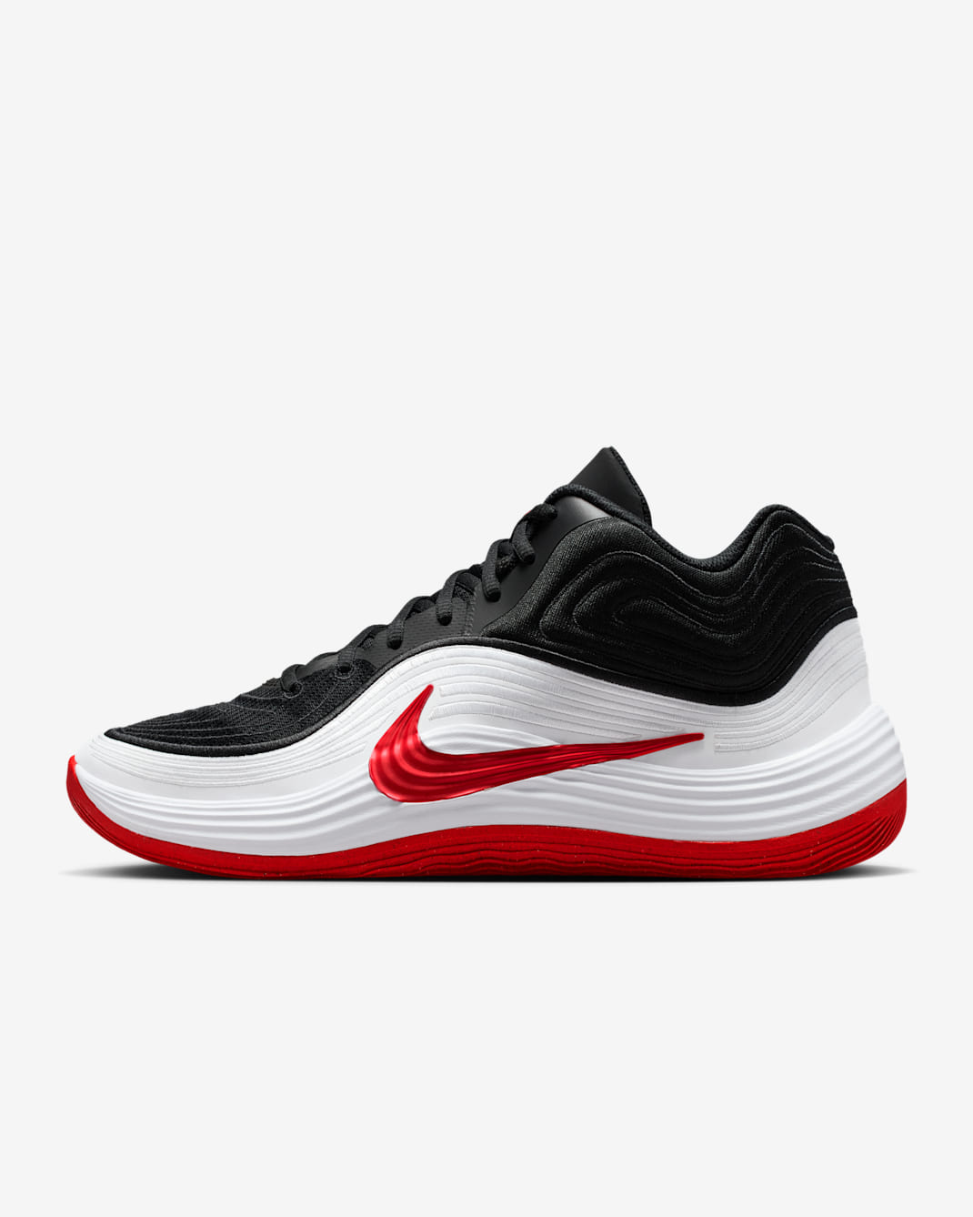 Tenis de básquetbol para hombre Nike Precision 8 MID - Negro/Blanco/Rojo universitario