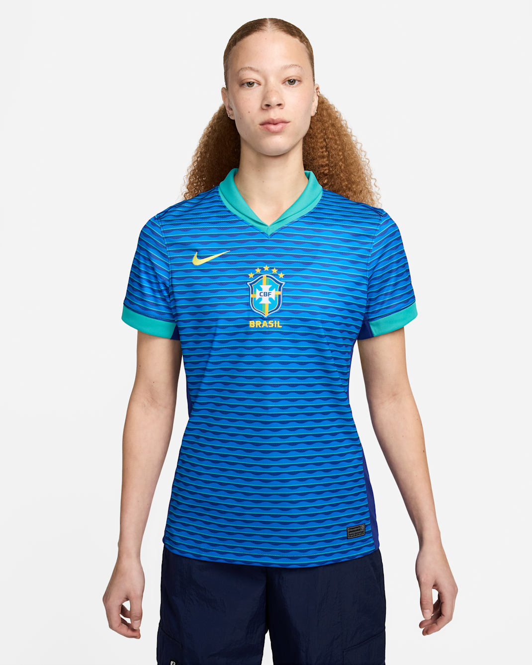 เสื้อแข่งฟุตบอล Replica ผู้หญิง Nike Dri-FIT Brazil 2024 Stadium Away - Soar/Light Retro/Dynamic Yellow