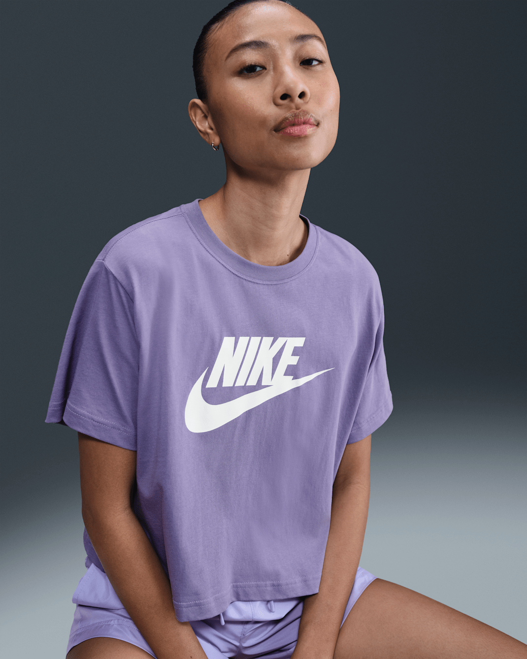 Nike Sportswear Essential Women's Cropped T-Shirt - Dusty Amethyst