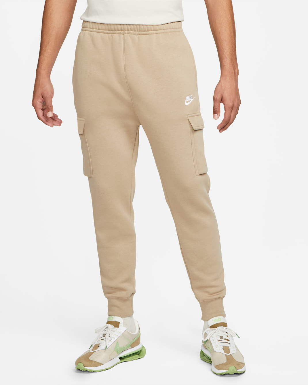 Nike Sportswear Club Fleece Men's Cargo Pants - Khaki/Khaki/White