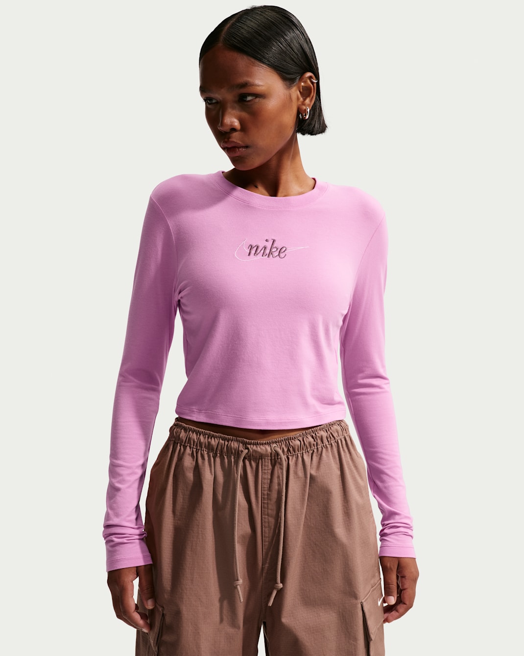 Nike Sportswear Women's Slim Long-Sleeve T-Shirt - Light Magenta/Tattoo/Pink Foam