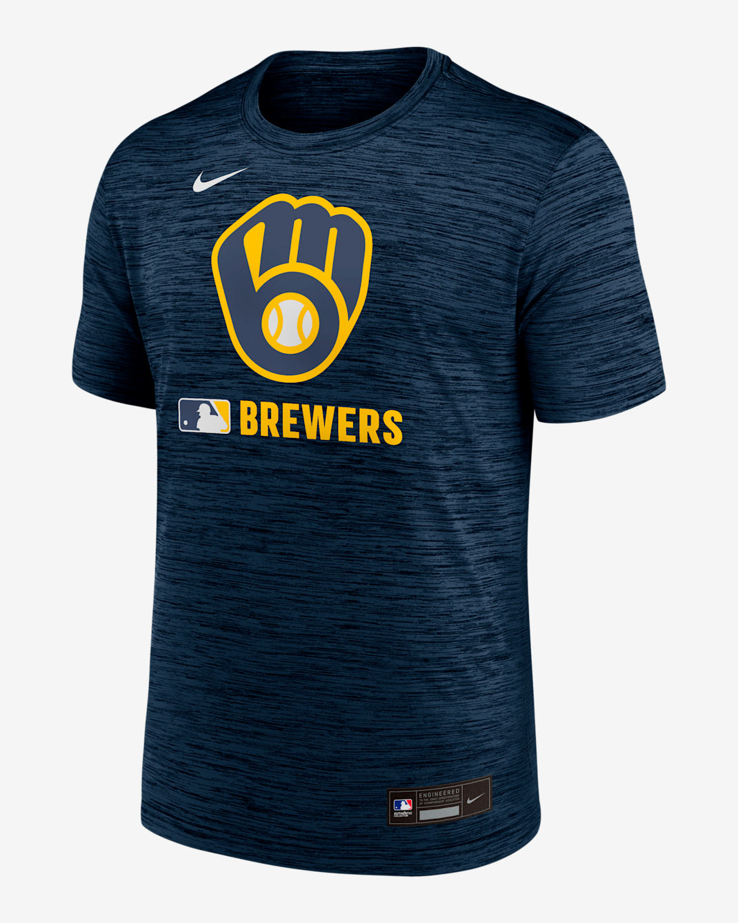 Playera Nike Dri-FIT de la MLB para hombre Milwaukee Brewers Authentic Collection Velocity - Azul marino