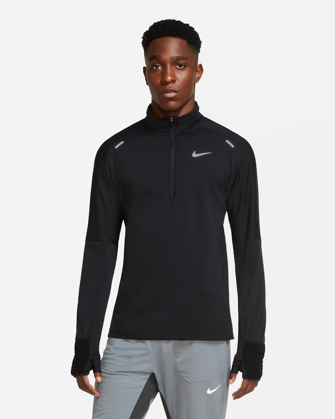 Nike Sphere Men's 1/2-Zip Running Top - Black/Black