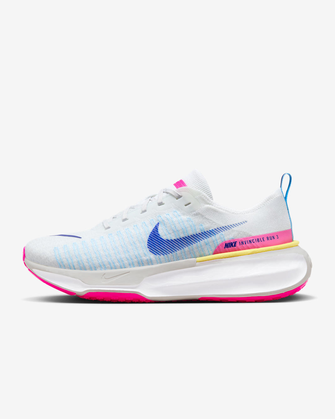 Nike Invincible 3 Men's Road Running Shoes - White/Photon Dust/Fierce Pink/Deep Royal Blue