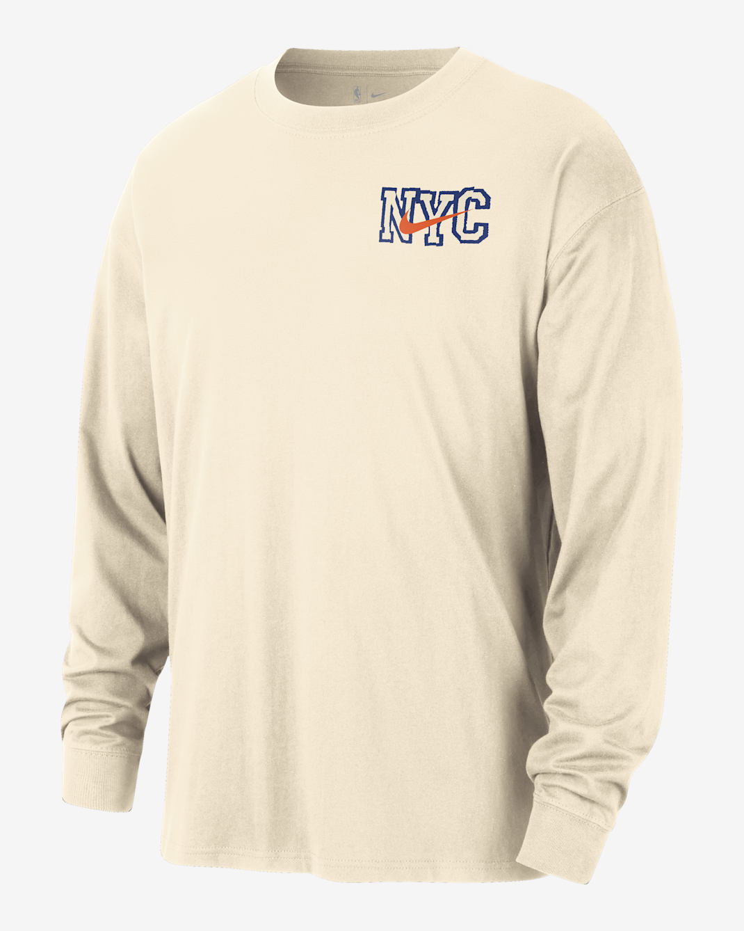 NYC Knicks Essential City Edition Men's Nike NBA Long-Sleeve T-Shirt - Natural