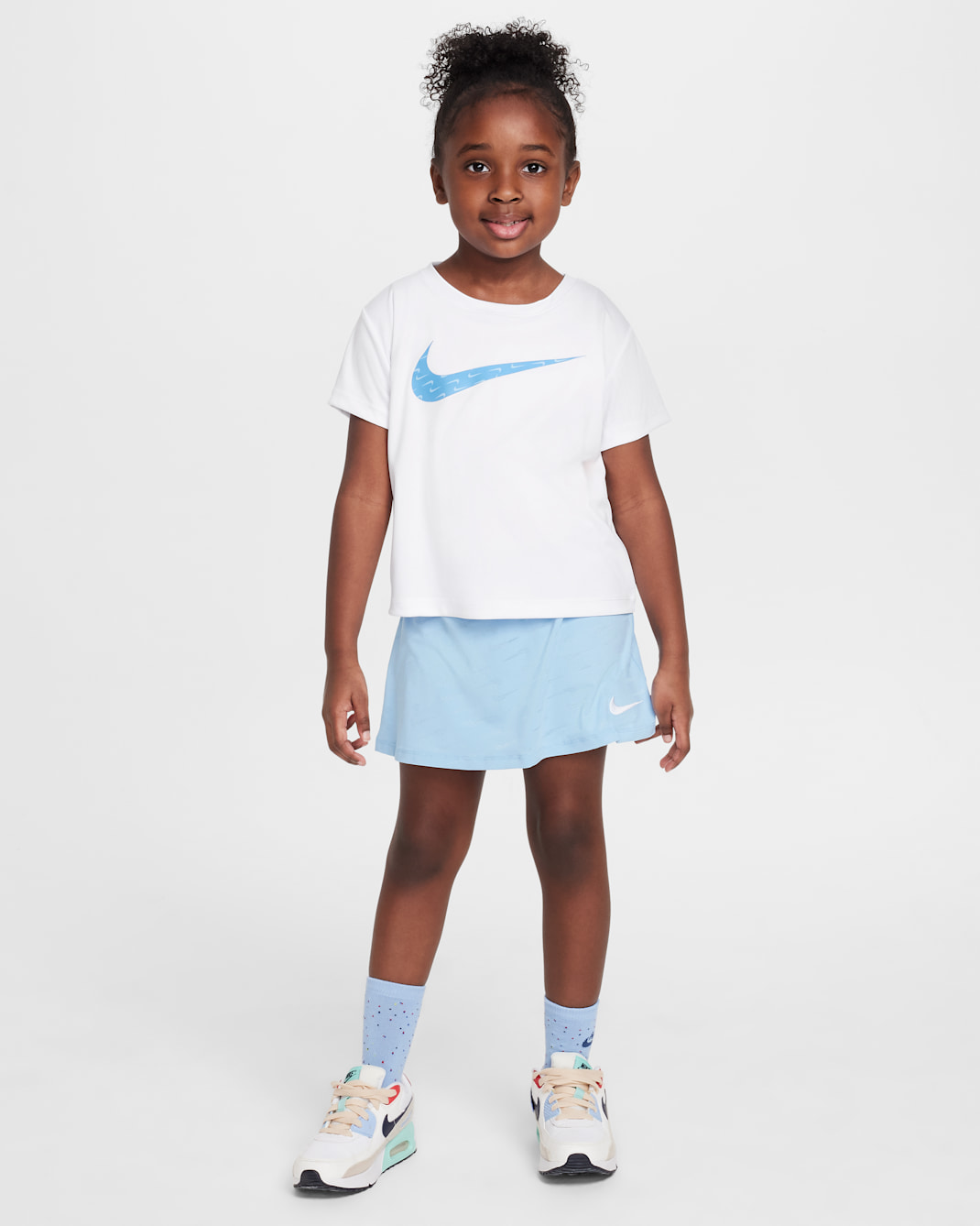Conjunto de dos piezas de scooter de malla Swoosh Motion infantil Nike Dri-FIT - Azul psíquico