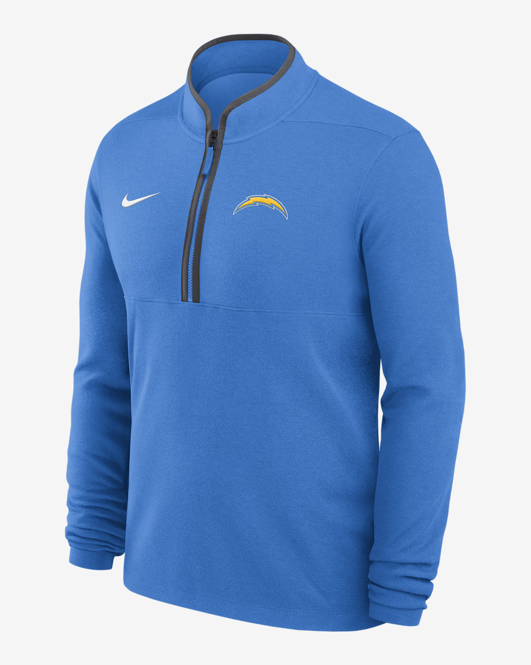 Los Angeles Chargers Logo Victory Men's Nike Dri-FIT NFL 1/2-Zip Long-Sleeve Top - Light Blue