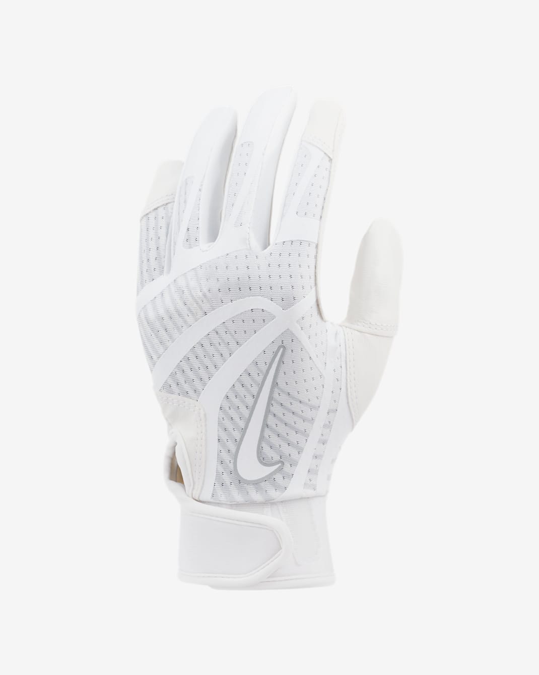 Nike Hyperdiamond Edge Softball Batting Gloves - White/White/White