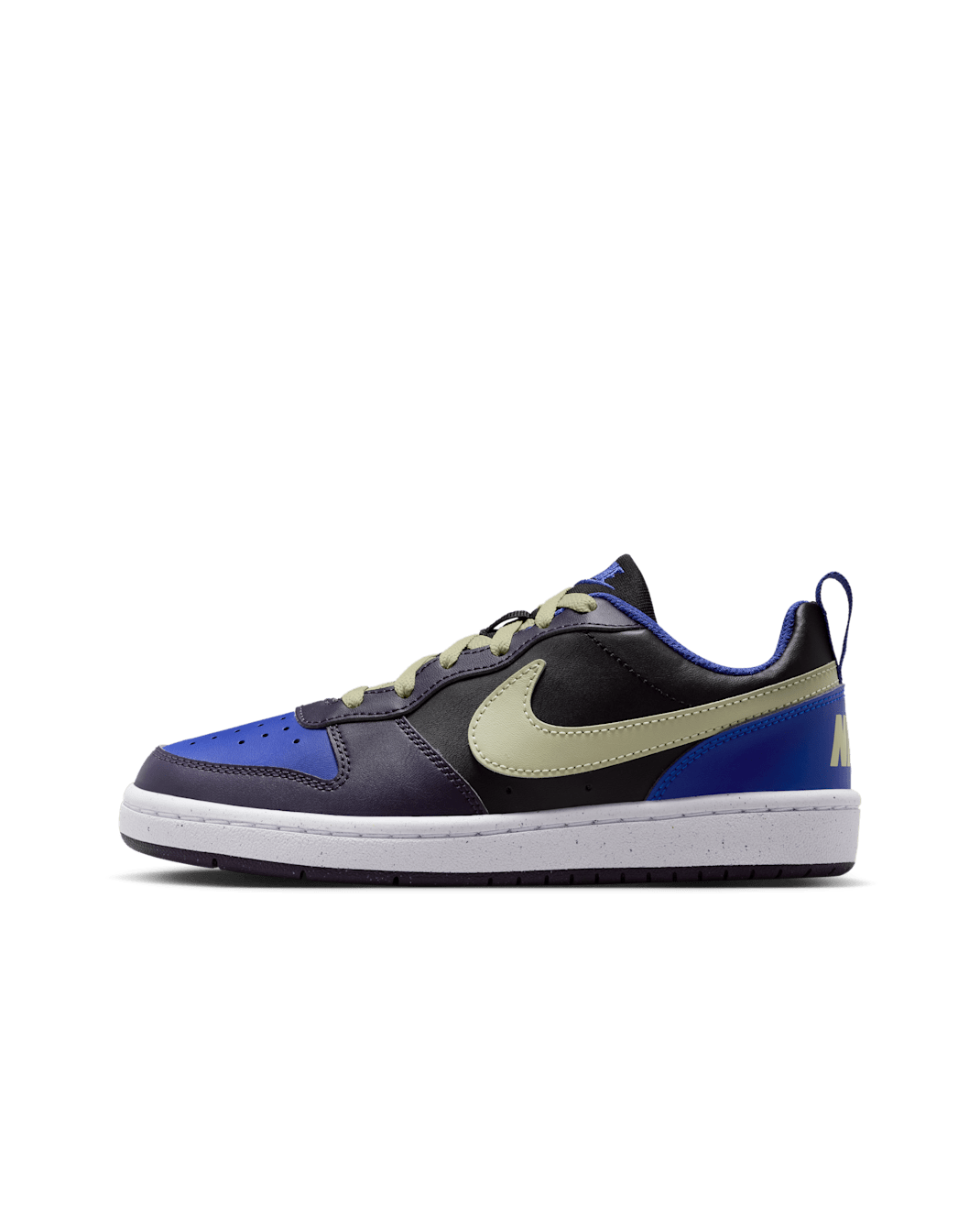 Nike Court Borough Low Recraft sko til store barn - Svart/Cave Purple/Deep Night/Olive Aura