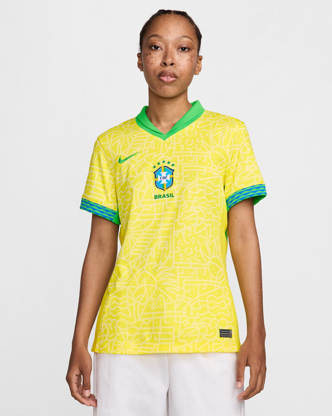 Brazil 2024 Stadium Home Women's Nike Dri-FIT Soccer Replica Jersey - Dynamic Yellow/Lemon Chiffon/Green Spark