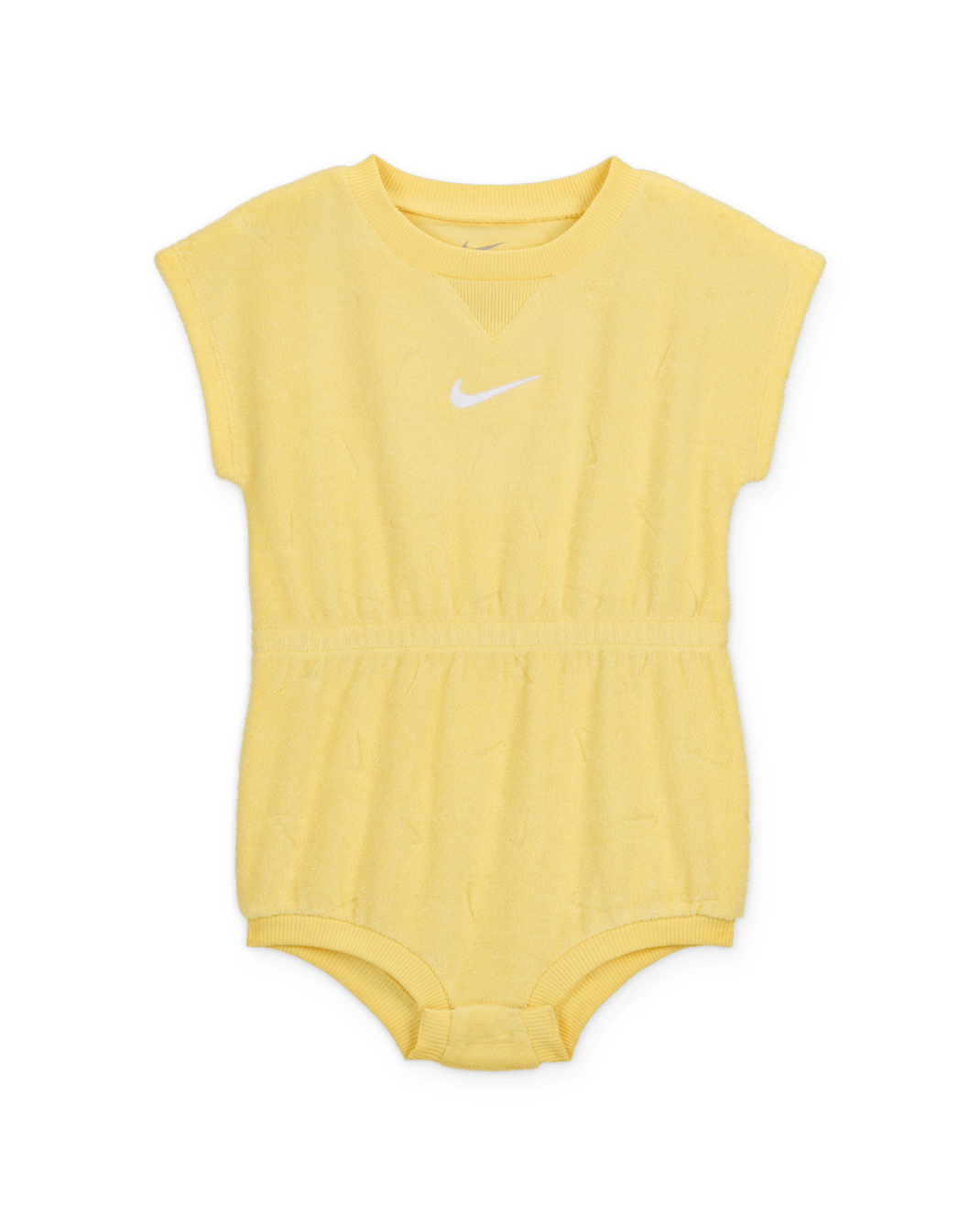 Nike Essentials Baby (12-24M) Jacquard Towel Terry Romper - Soft Yellow