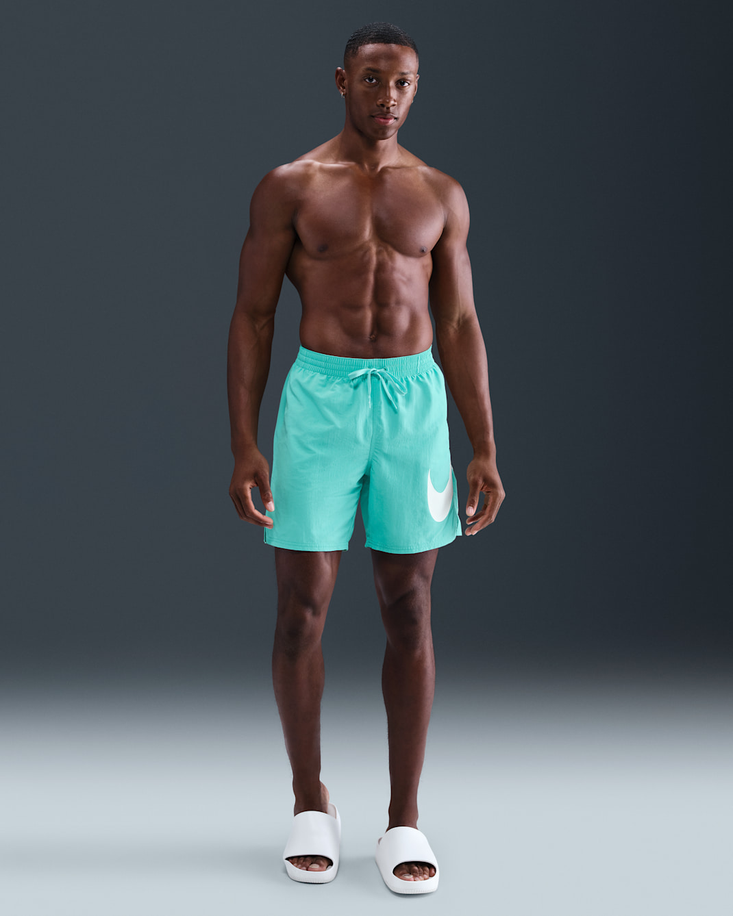 Shorts de vóleibol de 18 cm con forro completo para hombre Nike Swim Breaker - Turquesa desteñido/Blanco