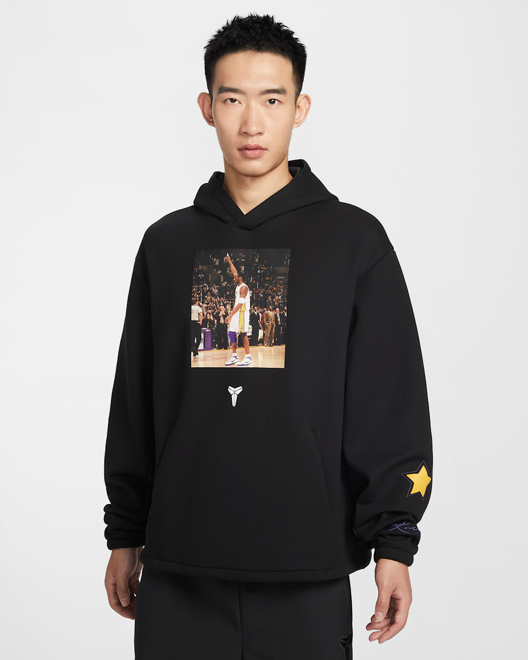 コービー メンズ Dri-FIT フリース プルオーバー バスケットボールパーカー - ブラック/ホワイト