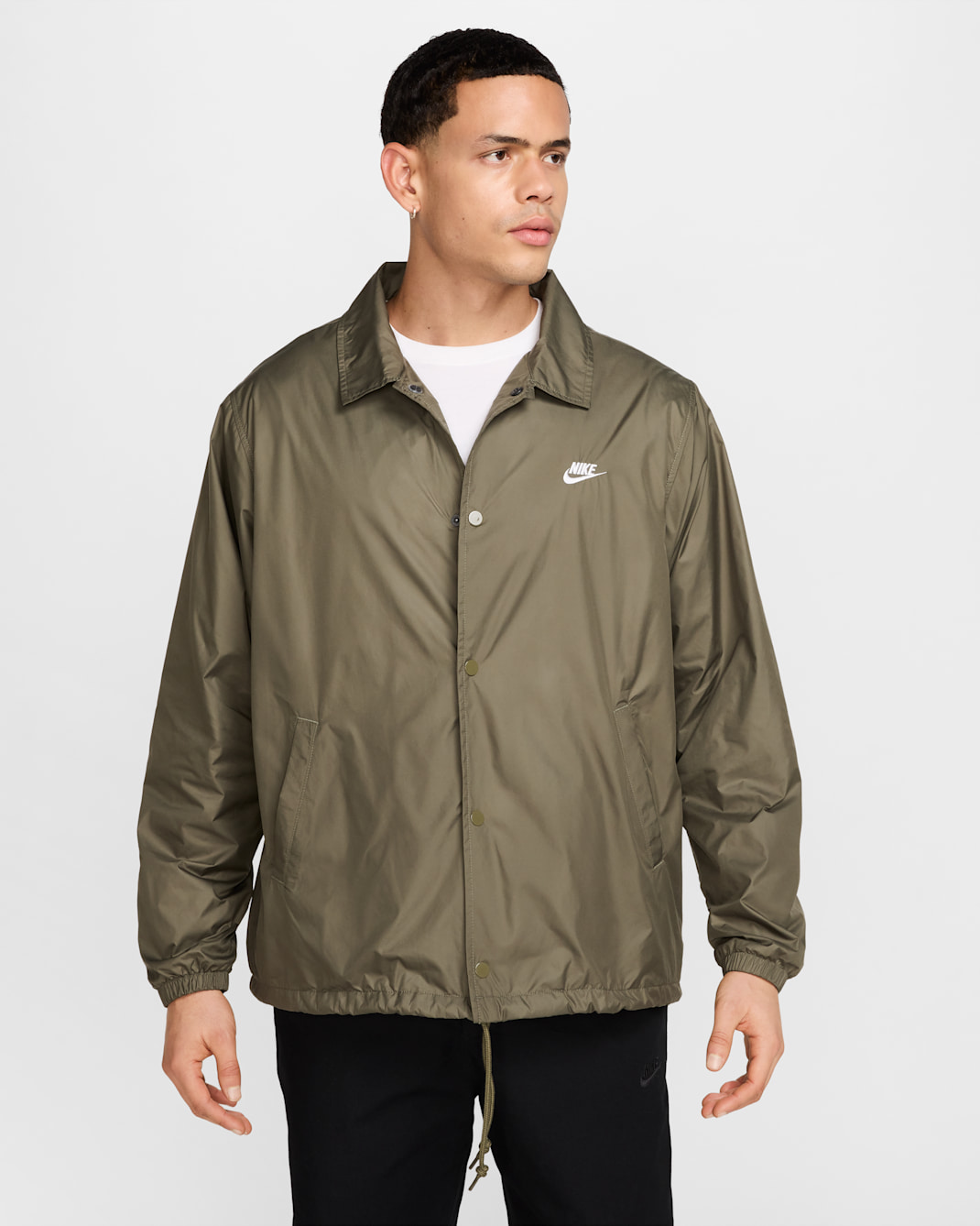 Nike Club Men's Coaches' Jacket - Medium Olive/White